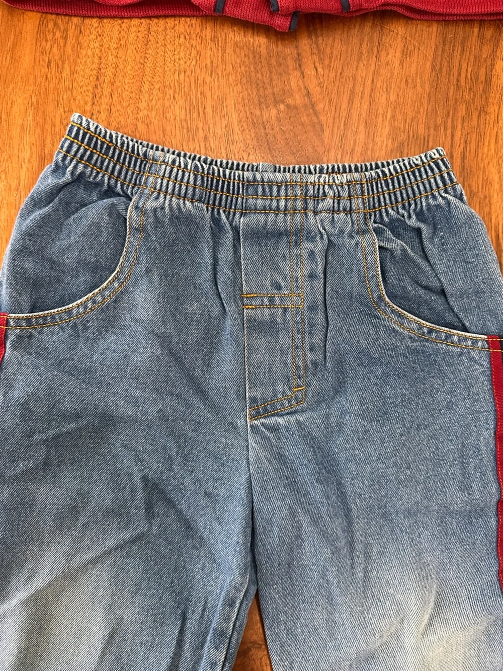 Vintage 90s Disney Winnie The Pooh Team Baseball Cardigan Jeans Set 3T